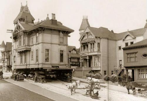 Atlarla evin yerinin dəyişdirilməsi. San-Fransisko, 1908-ci il