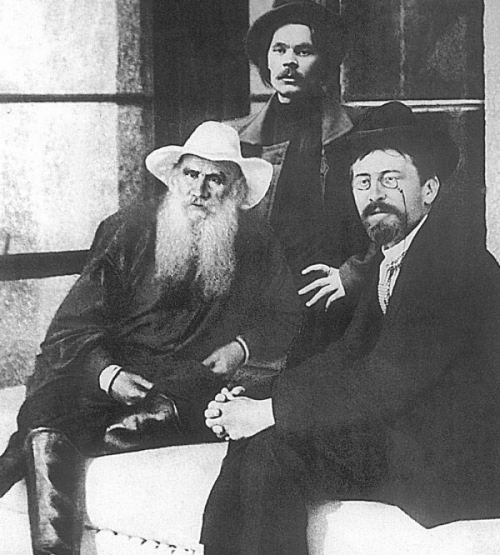 Lev Tolstoy, Maksim Qorki və Anton Çexov