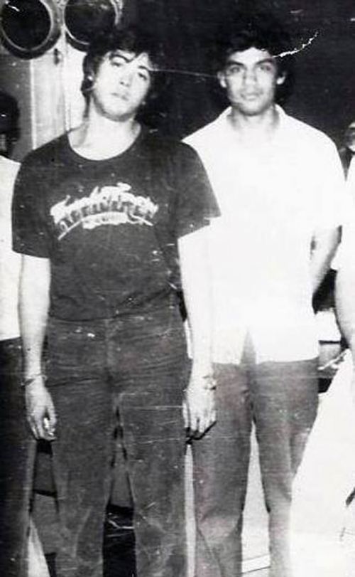Çingiz Mustafayev dostu ilə birlikdə. 1983-cü il